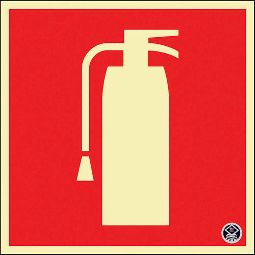 Green Cross Medium Brightness Luminous Sticker Sign Fire Extinguisher Mark FR-1006 150 x 150 mm Thickness 0.3 mm PET 066026 1 sheet