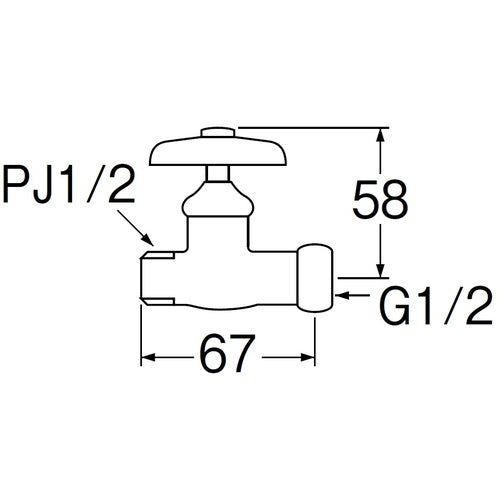 SANEI 너트 부착 화장 밸브 V26A-13 1개