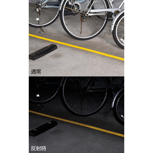 緑十字 高耐久ラインテープ(反射+滑り止めタイプ) 黄 SVH−50Y 50mm幅×20m 両端テーパー構造 屋内外兼用 105223 1 巻