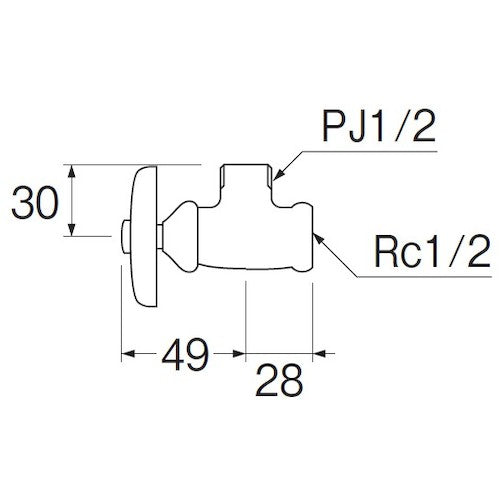 SANEI 止水栓本体 JV22A-X3-13 1 個