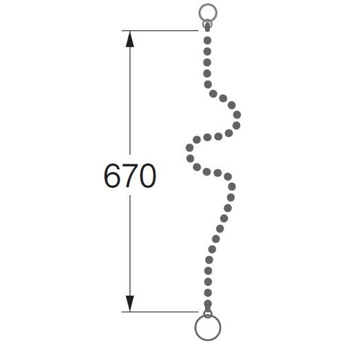 SANEI Bath Rubber Stopper Chain PU20-48-4 1 pc