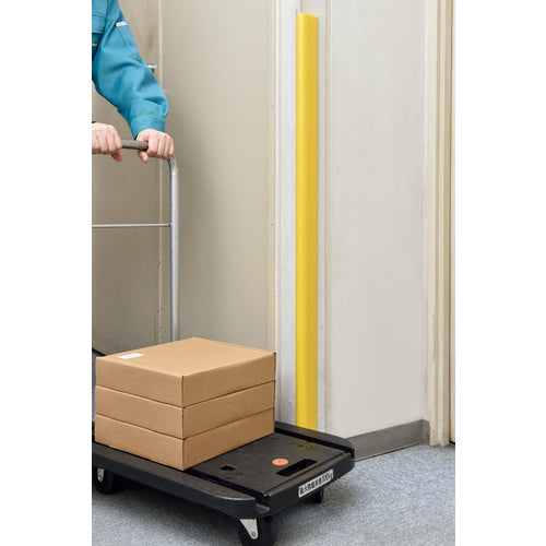 緑十字 コーナー用ガードパッド(簡易設置タイプ) 黄 GPS−HY 50×10×1000mm 両面テープ4枚付き 246103 1 本