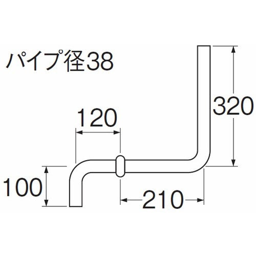 SANEI Low tank cleaning pipe 38mm H81-B 1 piece