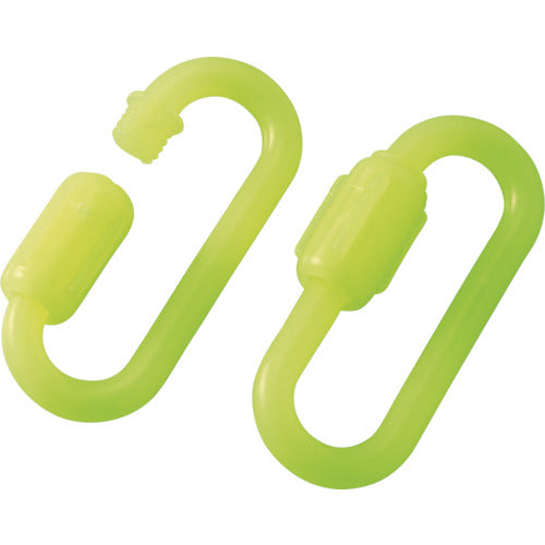 緑十字 プラスチックチェーン用ジョイント 蛍光緑 PSJ−60KG 線径6mmΦ以下用 2個組 284118 1 組