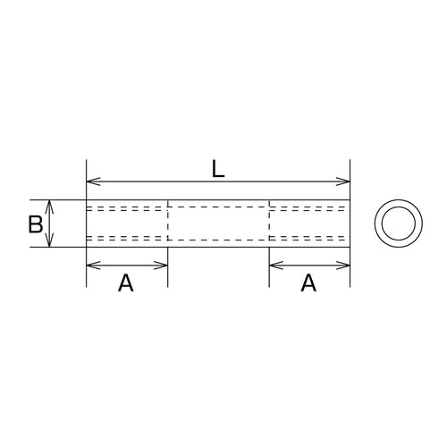 Mizumoto Stainless Steel Pipe Nut, Screw Diameter M-6, Total Length 50mm, B-1561, 1 pc