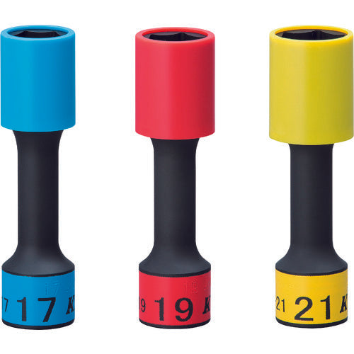 KTC 12.7sq. 임팩트 렌치용 휠 가드 소켓 세트(롱 얇은 두께) TBP4903G 1 S