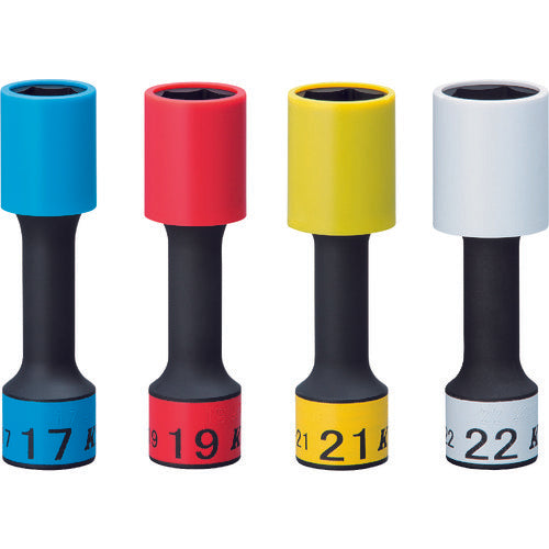 KTC 12.7 sq. Wheel guard socket for impact wrench (long thin wall) (for car maintenance) Diagonal dimension 17 mm BP49-17G 1 piece