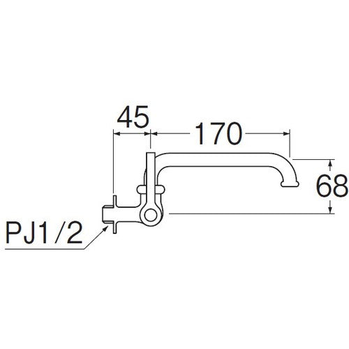SANEI Kitchen Horizontal Flexible Faucet (Left Handle) A2310L-13 1 pc