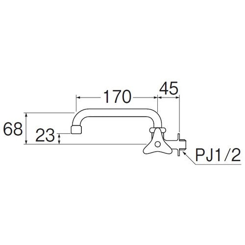 SANEI A20JH-13 Horizontal Flexible Faucet 1 pc