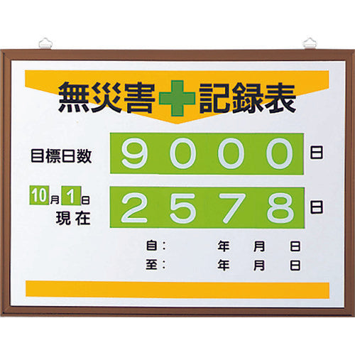 ユニット 無災害記録表(日数) 867-17A 1 台