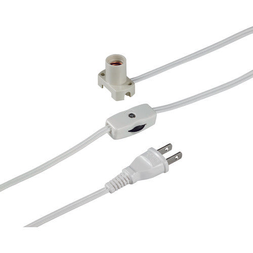 ELPA 코드 부착 소켓 중간 스위치 부착 E12 1.5M 화이트 KP-M1215NH-W 1개