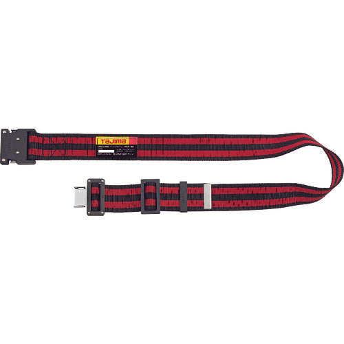 Tajima Waist Belt Aluminum One-Touch Black Buckle Border Pattern Border Red Size L BWL145-BRE 1 pc