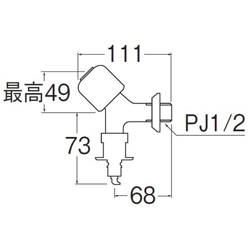 SANEI 洗濯機用送り座水栓 Y1431CTV-1-13 1 個