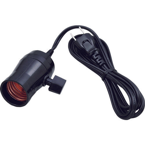 ELPA 코드 부착 소켓 E26 1.8M 블랙 KP-20H 1개