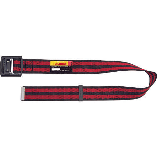 タジマ 胴ベルト アルミワンフィンガー黒バックルボーダー柄 ボーダー赤 Sサイズ BAS110-BRE 1 本