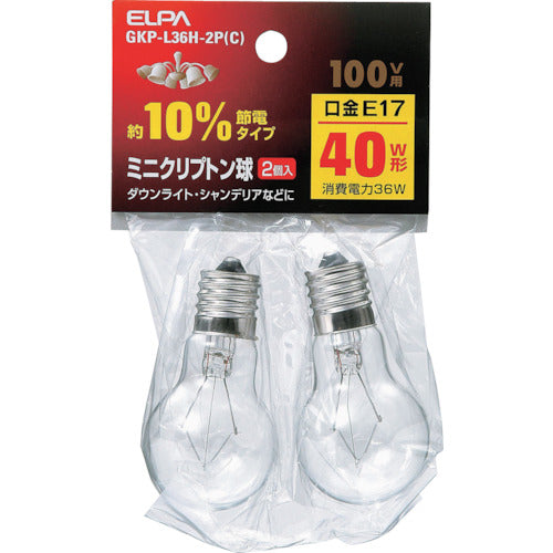 ELPA ミニクリプトン球 GKP-L36H-2P(C)2 1 PK