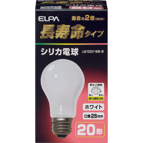 ELPA Silica Light Bulb Long Life E26 20W LW100V19W-W 1 pc