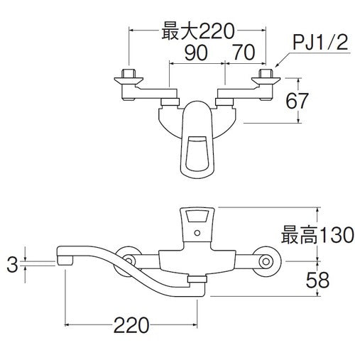 SANEI シングル混合栓 K1712A-13 1 個