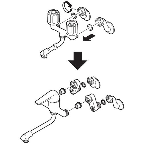 SANEI シングル取替用混合栓 CK1700D-2-20 1 個