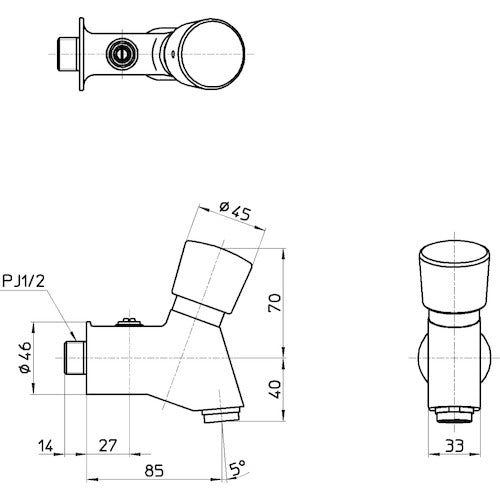 SANEI 자폐식 횡수전 Y196C-13 1개