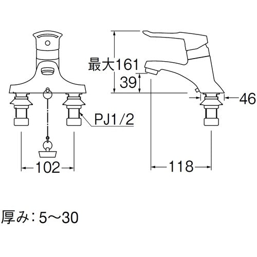 SANEI シングル洗面混合栓 K57CE-13 1 台