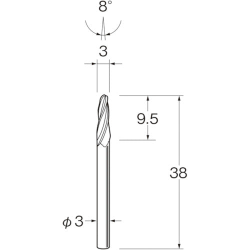 リューター 軽合金用超硬カッター K7223 1 本
