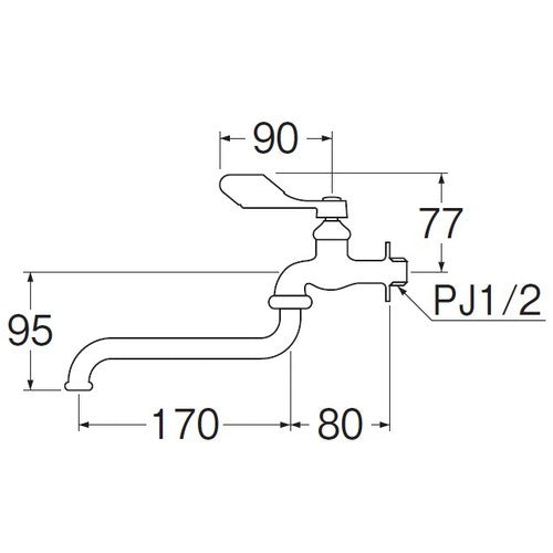 SANEI Water-saving lever adjustable faucet A130-13 1 piece