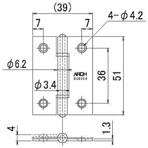 ARCH 厚口51mm ヘヤーライン TN3530-51HL 1 枚