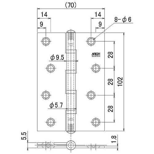 ARCH Thick 102mm Hairline TN3530-102HL 1 sheet