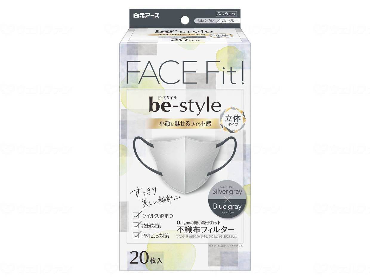 Hakugen Earth Bee Style 3D Type (20 pieces) Silver Gray x Blue Gray quantity