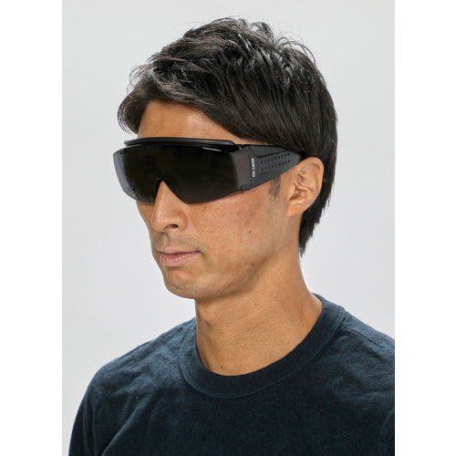 TRUSCO Single-lens Safety Glasses with Side and Top Visor, Gray, GS-180N, 1 pc