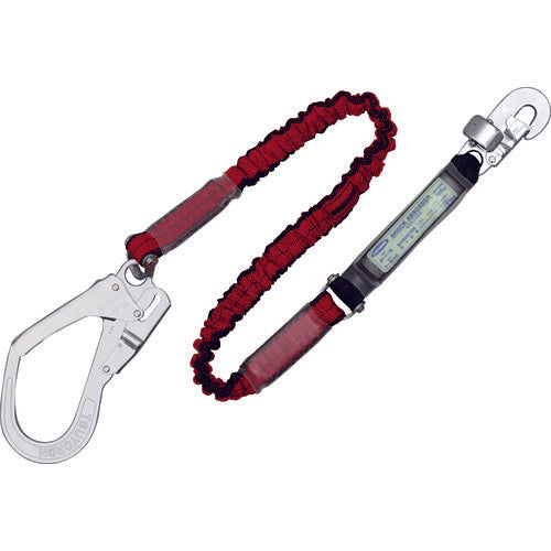 TSUYORON 몸통 벨트형 추락 제지용 기구용 란야드(신축 타입) 노빌론(RE) 양 훅 타입 TBL-NV99-RE-BP 1개