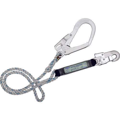 TSUYORON 胴ベルト型墜落制止用器具用ランヤード(ロープタイプ) 三つ打ちロープ 両フックタイプ TBL-93-BP 1 本