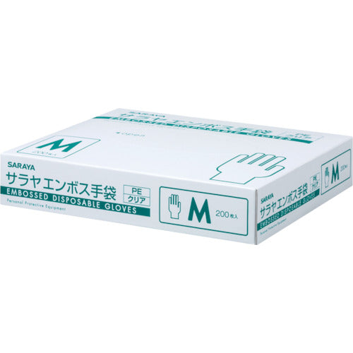 サラヤ エンボス手袋 PEクリア200枚入 M 51184 1 個