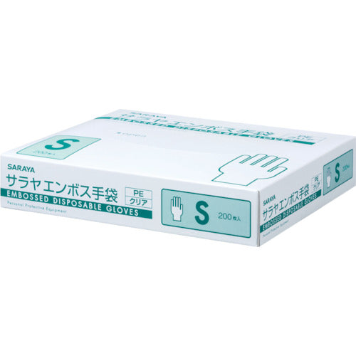 サラヤ エンボス手袋 PEクリア200枚入 S 51183 1 個