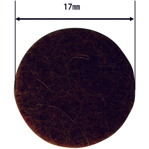 WAKI Felt Pad, Dark Brown, 17Φ, 8 Pieces, FU-601, 1 PK