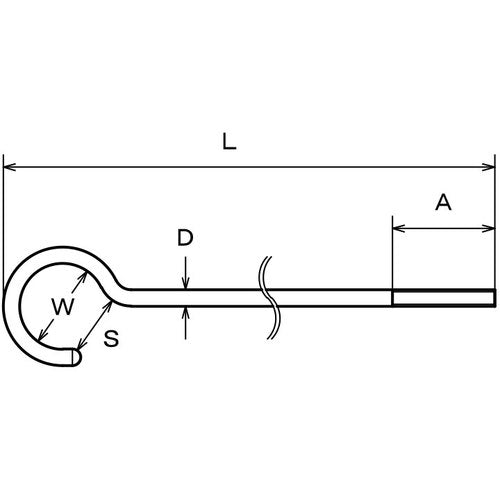 미즈모토 스테인리스 나사 부착 롱 S캔 선경 4mm 전장 500mm A-2745 1개