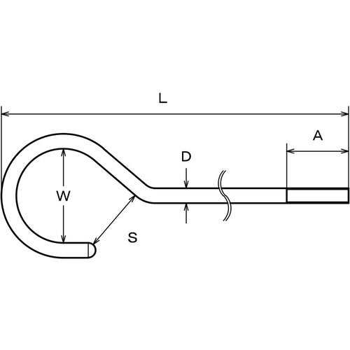미즈모토 스테인리스 나사 부착 롱 S캔 선경 6mm 전장 1250mm A-2754 1개