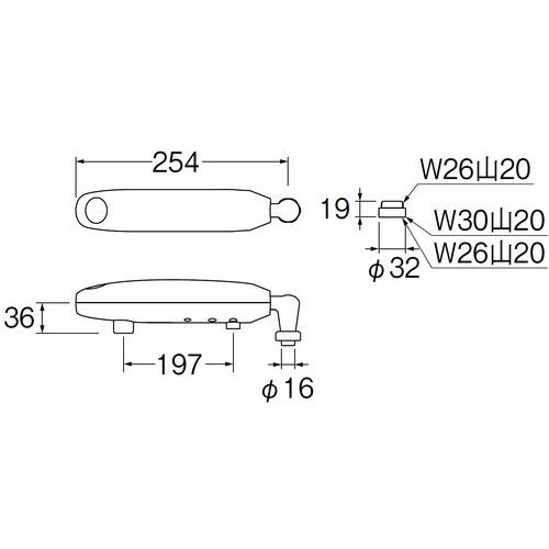 SANEI 자동 수전 횡형 파이프 EA200-60X-16 1개