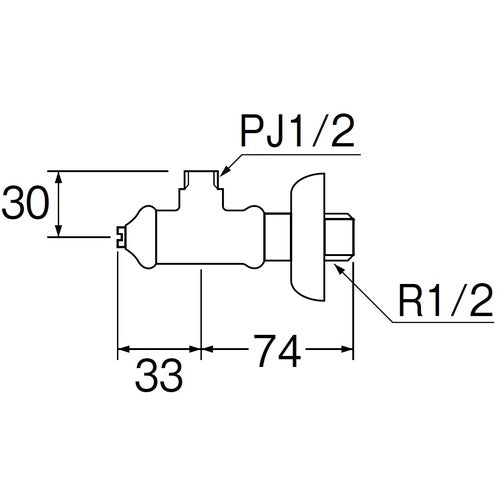 SANEI D式止水栓本体 JV22AD-X2A-13 1 個