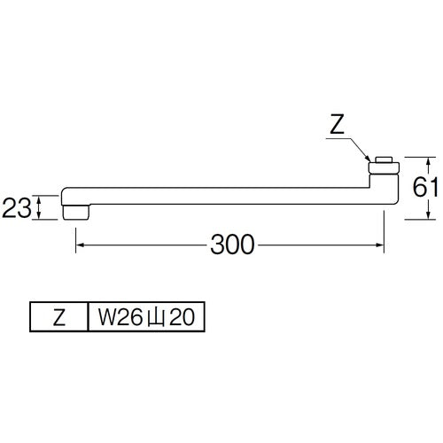 SANEI square spout PA1110-61X3-16 1 piece