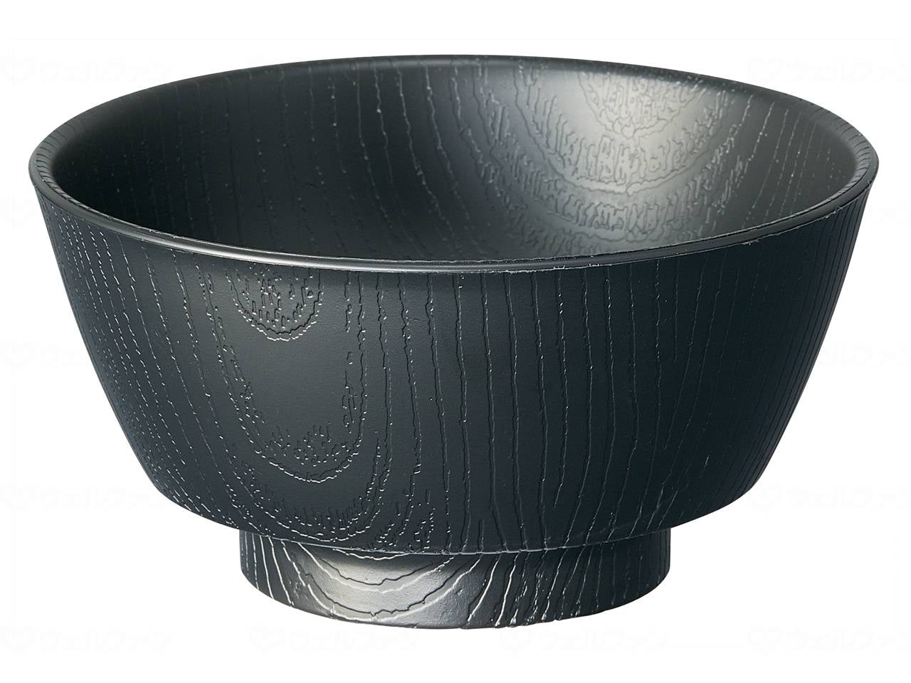 Skater wood grain easy to hold soup bowl black soup bowl