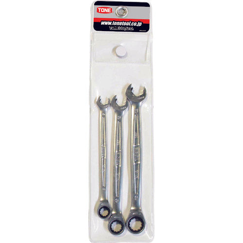 TONE Combination Ratchet Wrench Quick Ratchet Wrench Set 3-Piece Set RMQ300 1 S