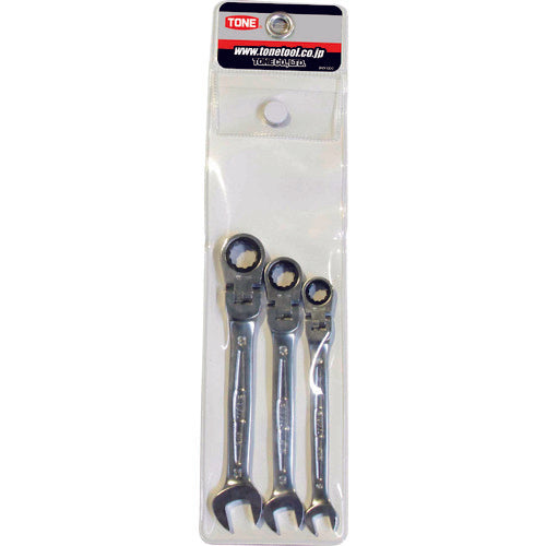 TONE Combination Ratchet Wrench Swing Ratchet Wrench Set 3-Piece Set RMF300 1 S