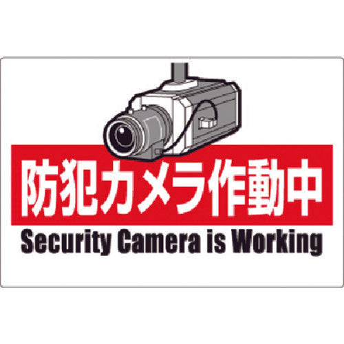 Tsukushi Safety Sign Security Camera in Operation (Horizontal Type) 9-B 1 Sheet
