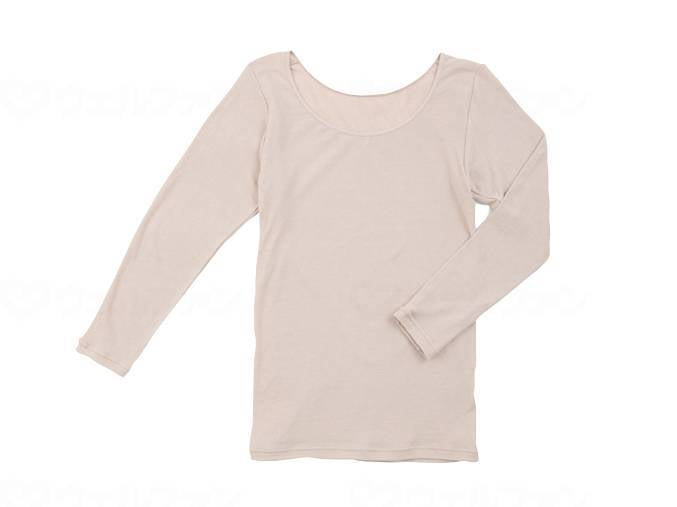 Rack Sangyo Soft and Easy to Put On and Take Off Smooth Innerwear 8/10 Sleeves Beige Free