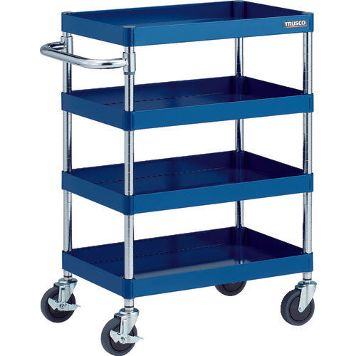 TRUSCO Tool Wagon Phoenix Wagon, Low-noise, 600 x 400 x H880, 4-tier, Blue, PEW-964-B, 1 unit
