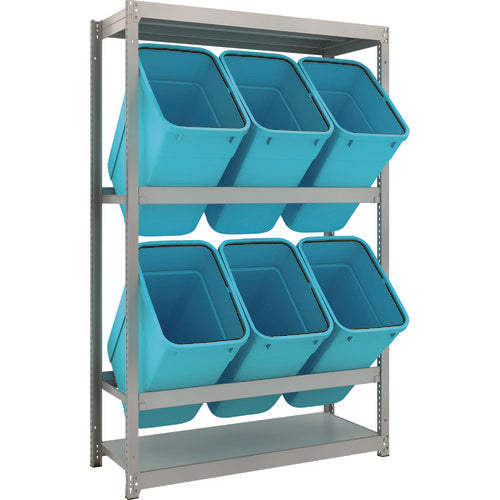 TRUSCO 스틸 랙 쓰레기통 랙 M1.5형 H1800XW1160XD445 2단 RBK-70 6개 부착 M1.5-6442D2 1대