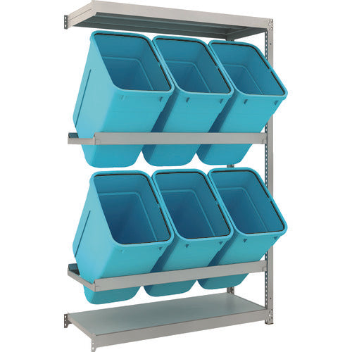 TRUSCO 스틸 랙 쓰레기통 랙 M1.5형 H1800XW1160XD445 2단 RBK-70 6개 부착 연결 M1.5-6442D2B 1 S