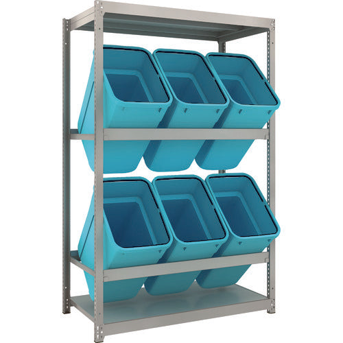 TRUSCO スチールラック ゴミ箱ラック M1.5型 H1800XW1160XD595 2段 RBK−70 6個付 M1.5-6462D2 1 台